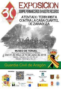 La Guardia Civil de Aragón realiza en Teruel una exposición sobre el 30 aniversario del atentado terrorista en la casa cuartel de Zaragoza