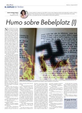 El Espejo de Tinta, los relatos del verano de DIARIO DE TERUEL. Humo sobre Bebelplatz (I), de Elena Alonso Frayle