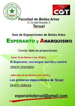 Semana sobre el Esperanto en Teruel con charlas y una exposición
