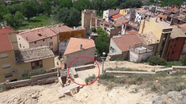 Localizado el sexto torreón de la muralla de Alcañiz durante las obras en la zona de Pui Pinos