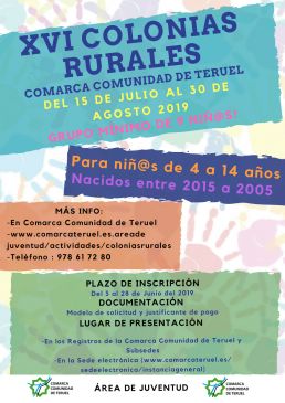 La comarca Comunidad de Teruel prepara la XVI edición de las colonias rurales de verano