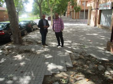 El PSOE aplaude el arreglo de las aceras de la calle Enebros de Teruel