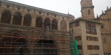 Casi terminada la restauración de la Lonja y fachada del Ayuntamiento de Alcañiz