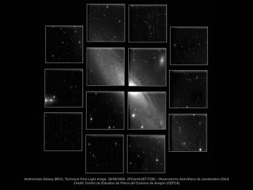 La primera luz técnica de la cámara panorámica JPCam del Observatorio Astrofísico de Javalambre capta imágenes de la Galaxia Andrómeda