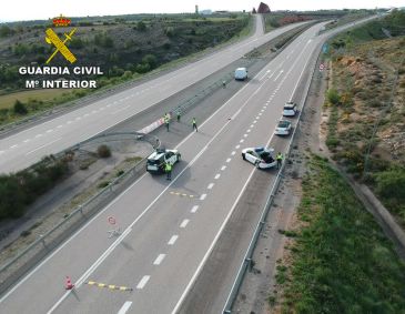 La Guardia Civil de Teruel investiga a un conductor que circulaba a gran velocidad por la A-23