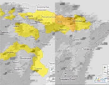 Alerta por vientos en comarcas de Teruel y Zaragoza