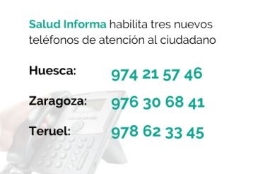 Salud Informa habilita un nuevo teléfono para consultas de Teruel: 978623345