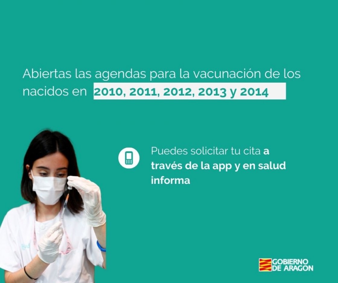 Aragón abre las citas de la vacunación frente al covid-19 a los niños nacidos en 2013 y 2014