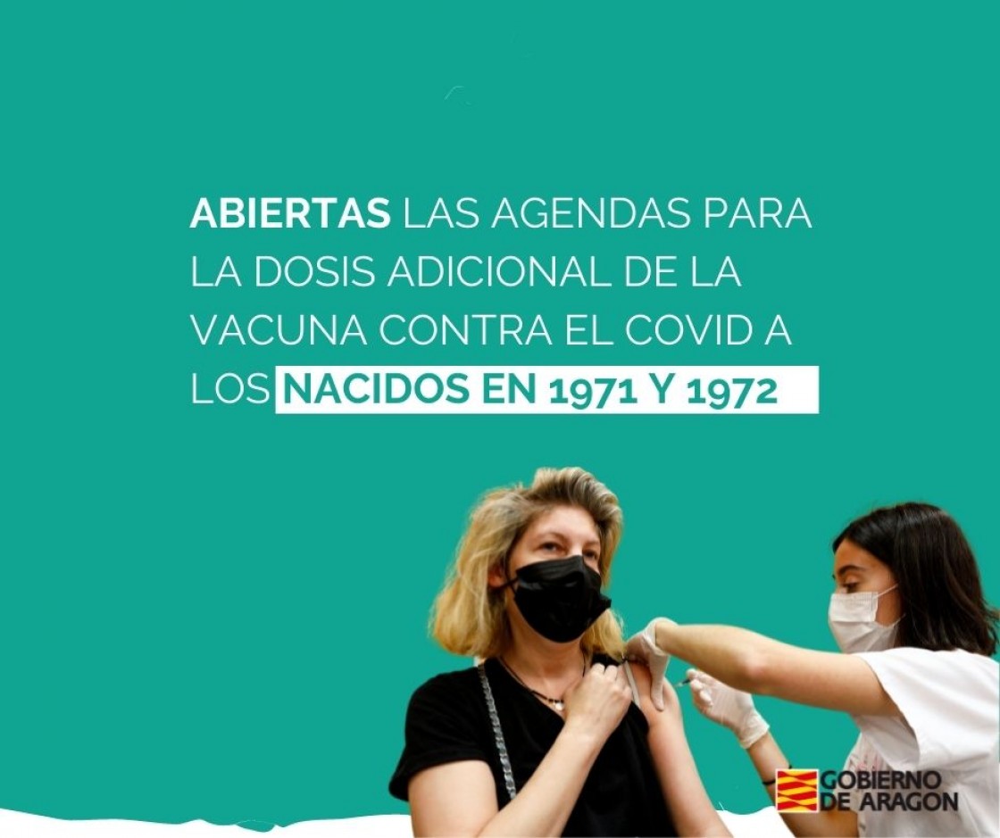 Abiertas las citas de la dosis de refuerzo contra el covid-19 para los nacidos en 1971 y 1972