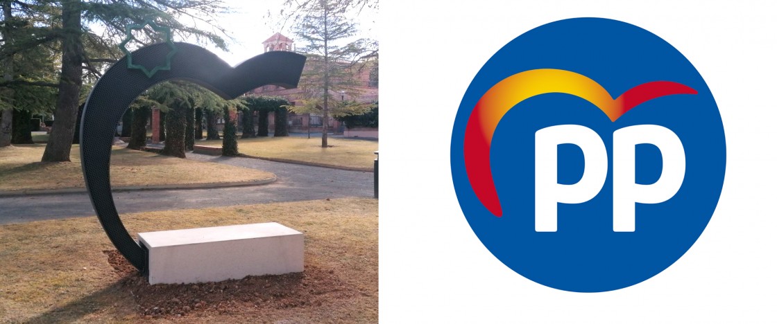 El PSOE denuncia el “asombroso parecido” de la escultura del Rincón del Beso de Teruel con el logotipo del PP