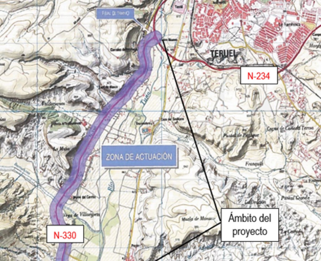 El Mitma adjudica la mejora de la conexión de la N-330 con la variante de la N-234 y de la seguridad vial entre Villastar y Teruel