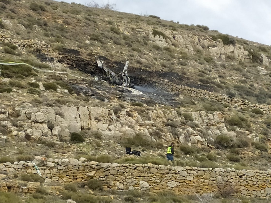 Toman muestras de ADN para identificar  a las víctimas del accidente de avioneta de Mosqueruela