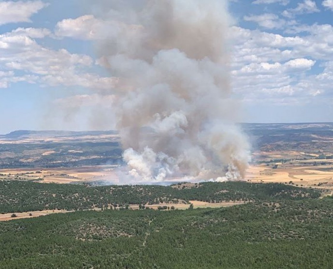 Declarados dos incendios agrícolas en las pedanías de Luco y Lechago en Calamocha que arrasan más de 200 hectáreas