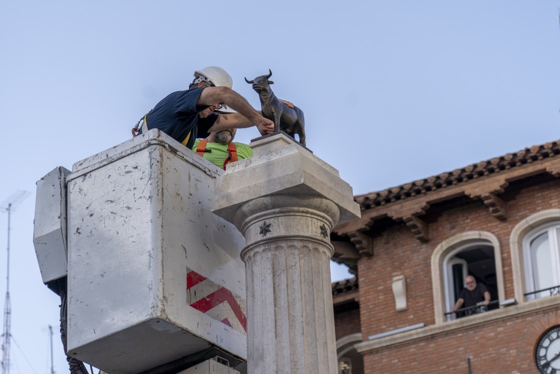 La réplica del Torico y los trabajos para recuperar la columna han costado 40.422 euros al Ayuntamiento de Teruel