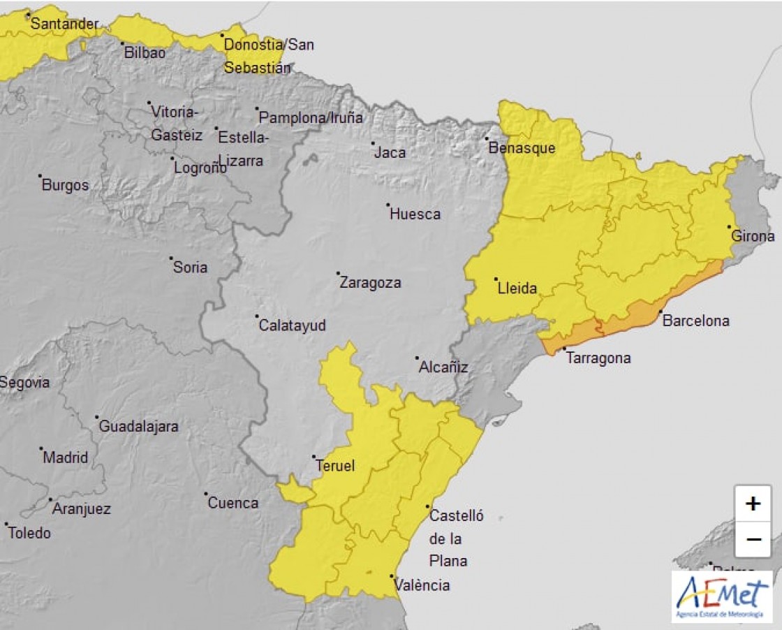 Aviso amarillo por lluvias y tormentas en Gúdar y Maestrazgo