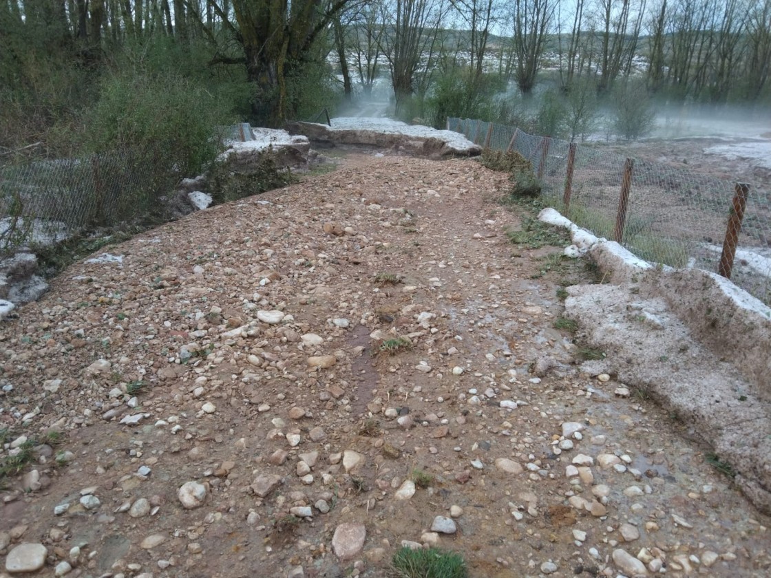 La tormenta del lunes en Allepuz descargó 90 litros de agua, provocó daños en caminos y huertos e inundó viviendas