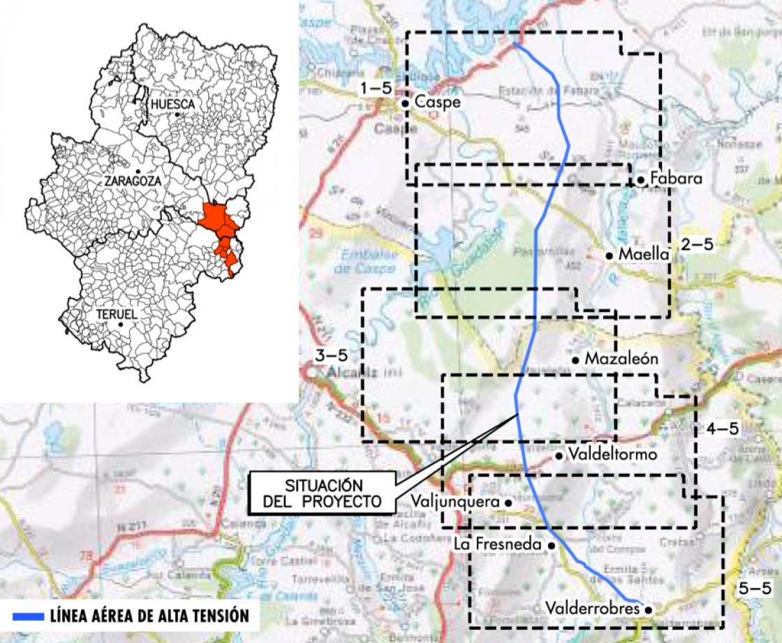 Valdeltormo ratifica su rechazo a la linea  de alta tensión entre Caspe y Valderrobres