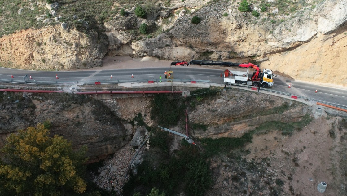 La reparación de un muro de contención en la N-420 en Utrillas obligarán a cortar el tráfico desde este lunes