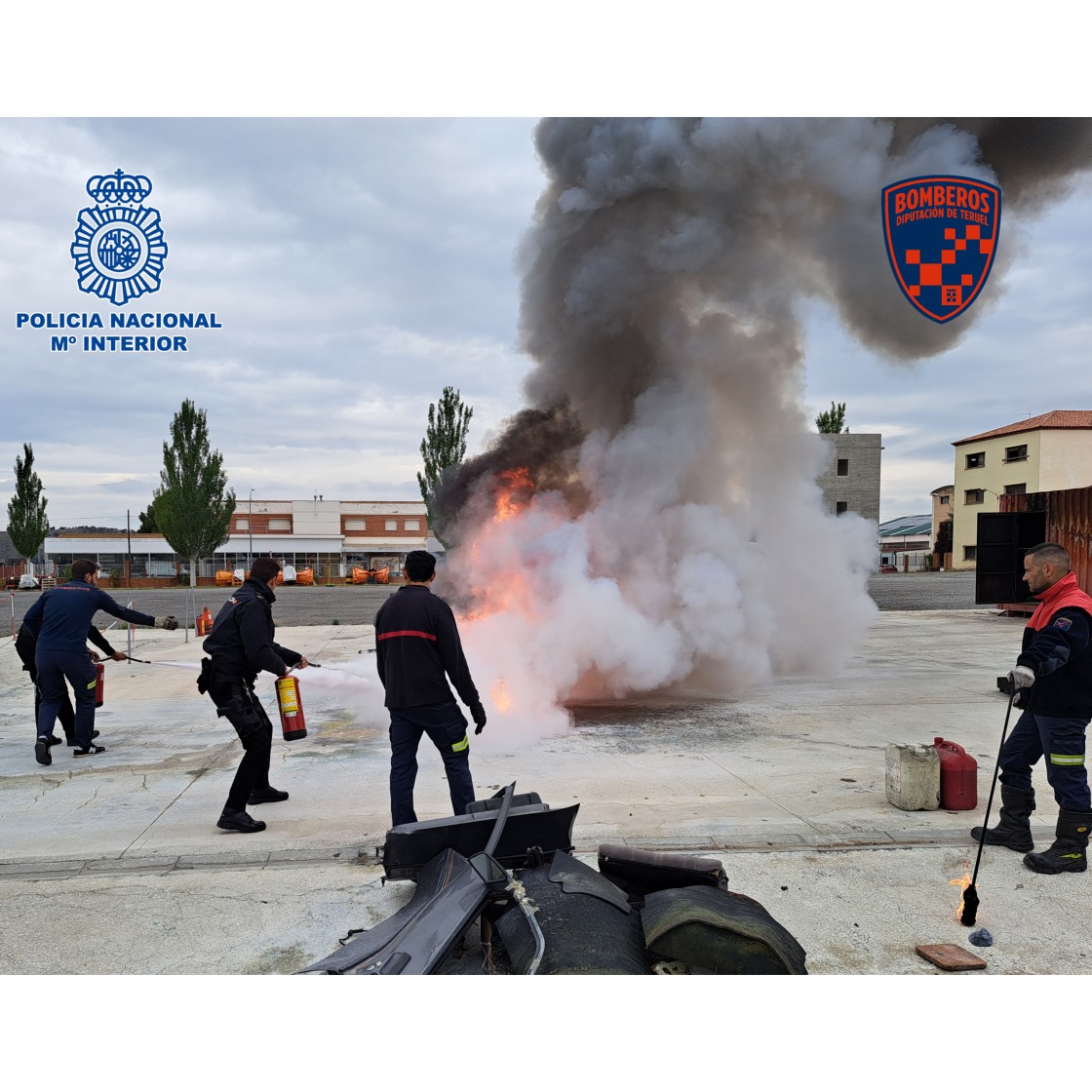 La Policía Nacional recibe formación especializada de Bomberos de Teruel