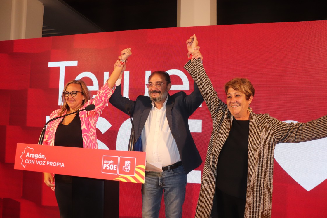 Los socialistas Javier Lambán y Mayte Pérez apuestan por un Teruel “a pleno rendimiento”
