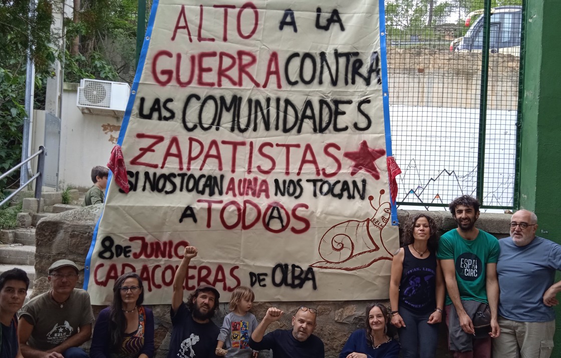 El colectivo Caracoleras de Olba, contra la guerra a los pueblos zapatistas en Chiapas