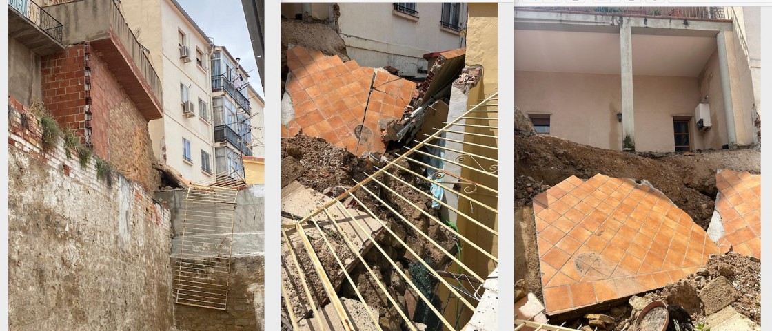 Se desploma un balcón de uno de los edificios desalojados en la ciudad de Alcañiz