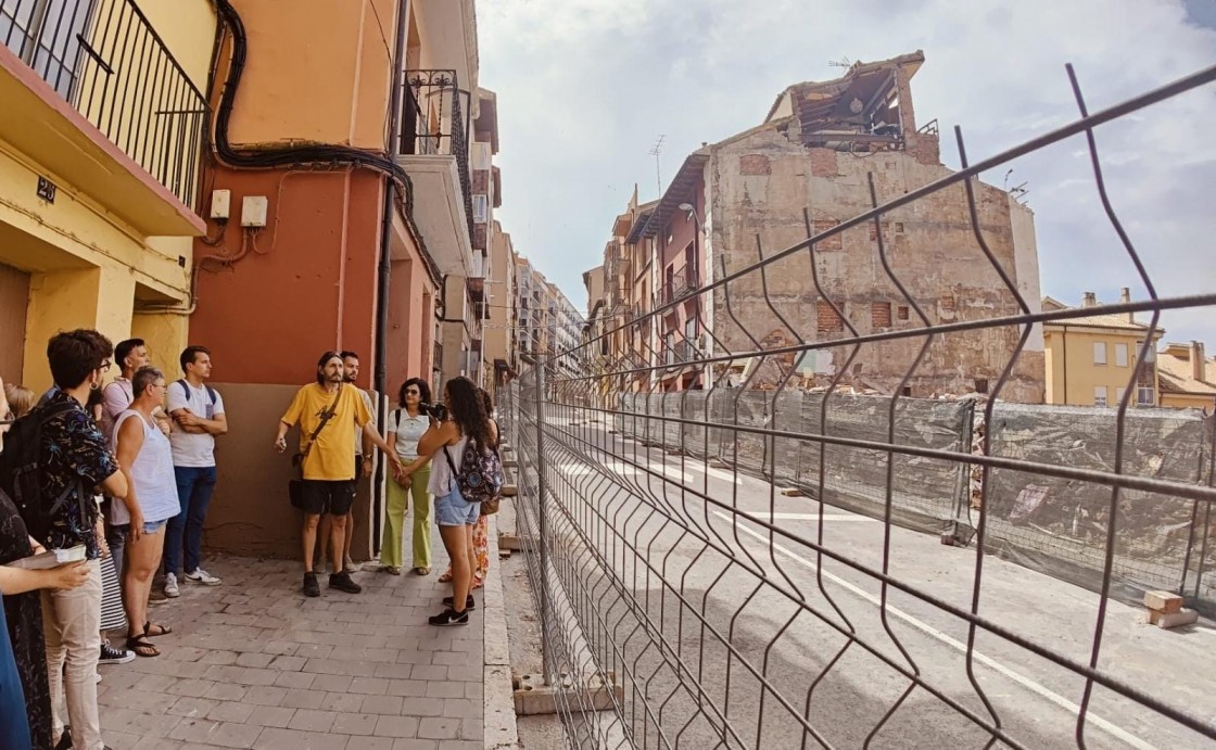 Candidatos de Sumar visitan la zona afectada por el derrumbe en San Francisco y reclaman colaboración del Gobierno de España