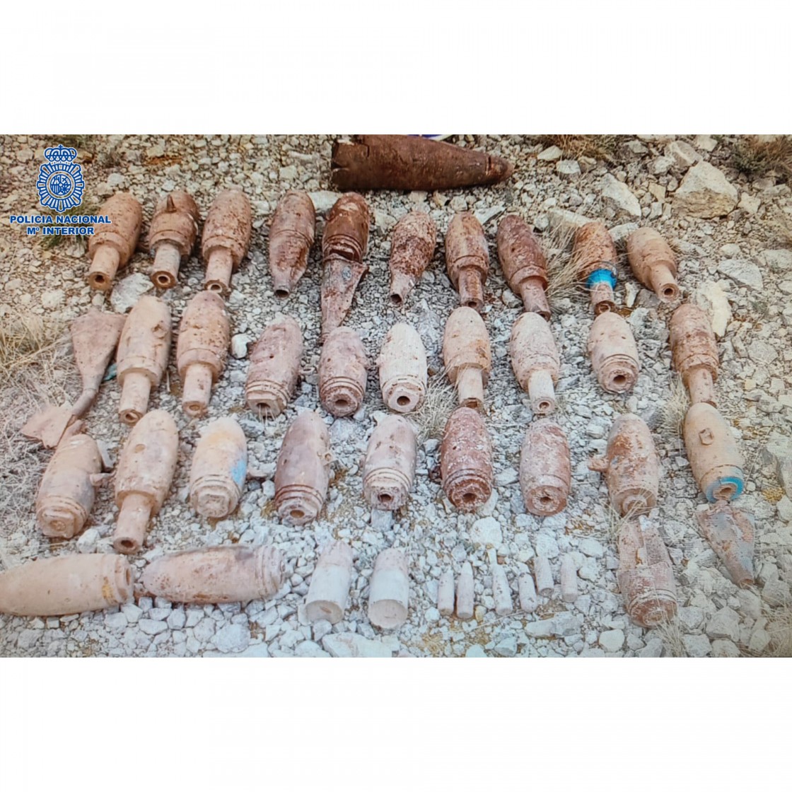 La Policía Nacional neutraliza 60 artefactos explosivos de la Guerra Civil en Caudé