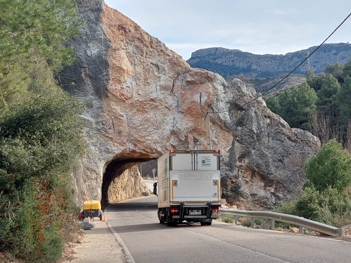 La Diputación abre de forma permanente la carretera de Beceite tras estabilizar el talud del túnel