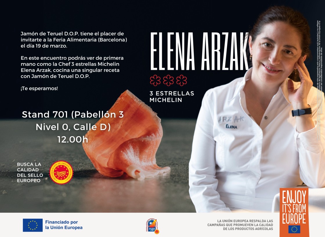 La DOP Jamón de Teruel elige a la chef Elena Arzak para promocionarse en la feria Alimentaria de Barcelona