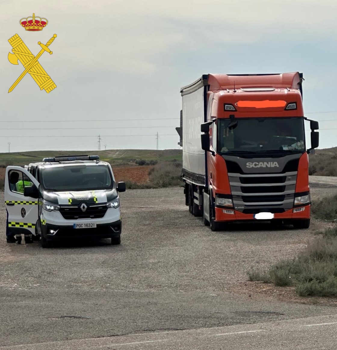 La Guardia Civil intercepta a un camionero que conducía con una tasa de alcohol ocho veces superior a la permitida