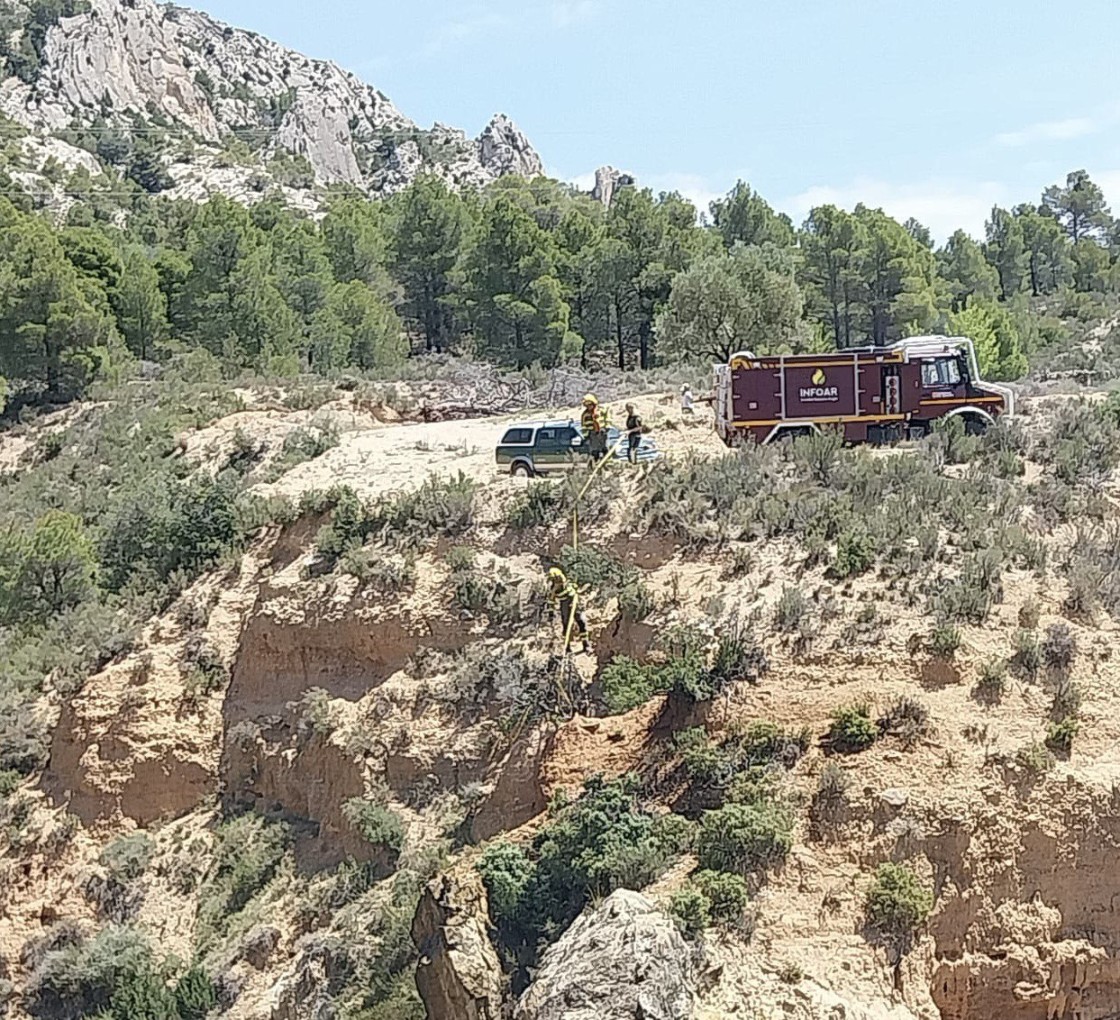 Un incendio en Castellote se queda en un susto tras la rápida intervención de medios