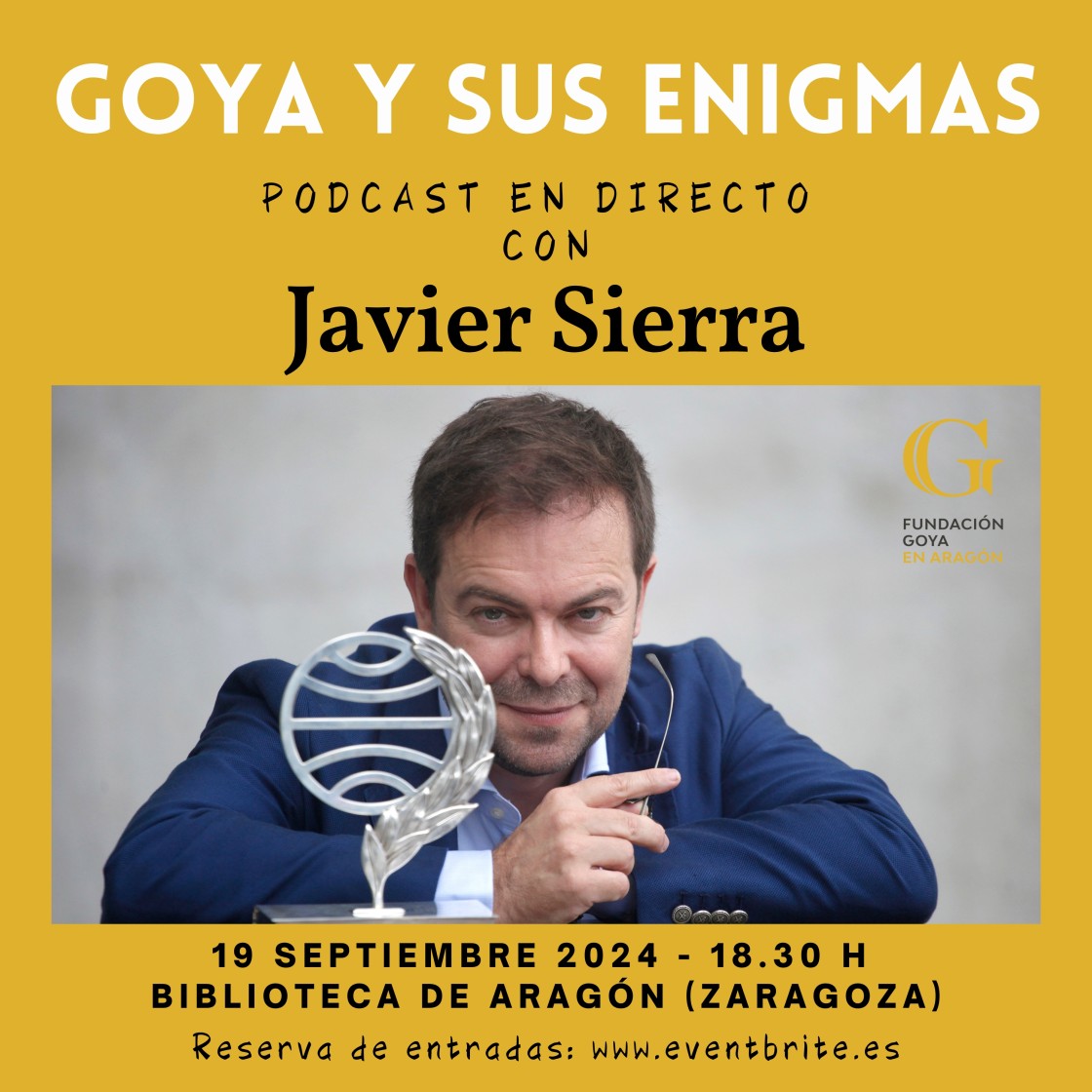 Javier Sierra protagoniza un nuevo podcast de la Fundación Goya en Aragón