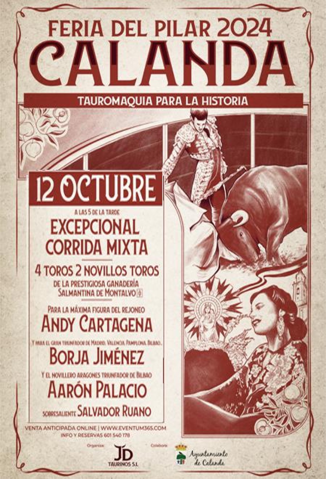 Andy Cartagena, Borja Jiménez y Aarón Palacio, cartel de Calanda