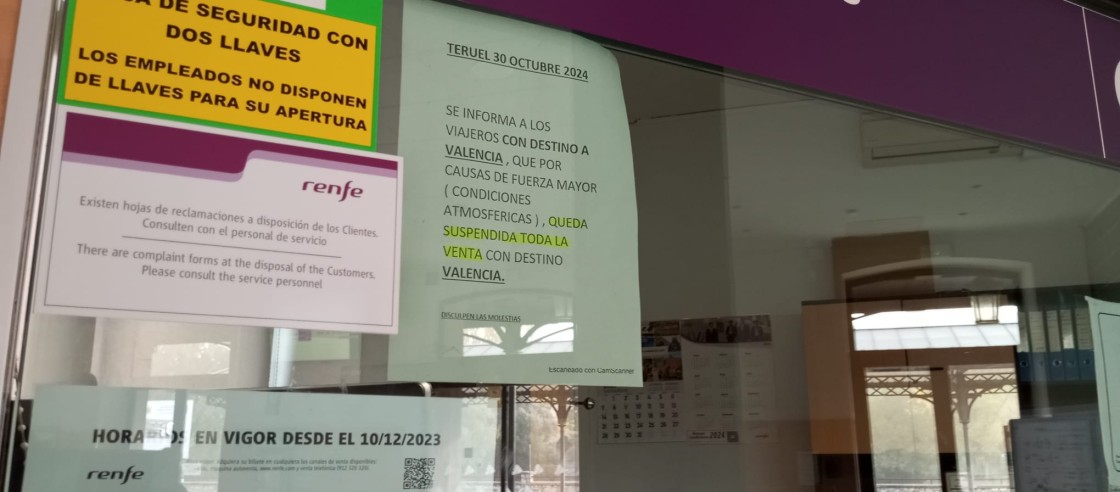 Suspendida la circulación de trenes en la línea de Teruel por inundación de la vía en Villarreal