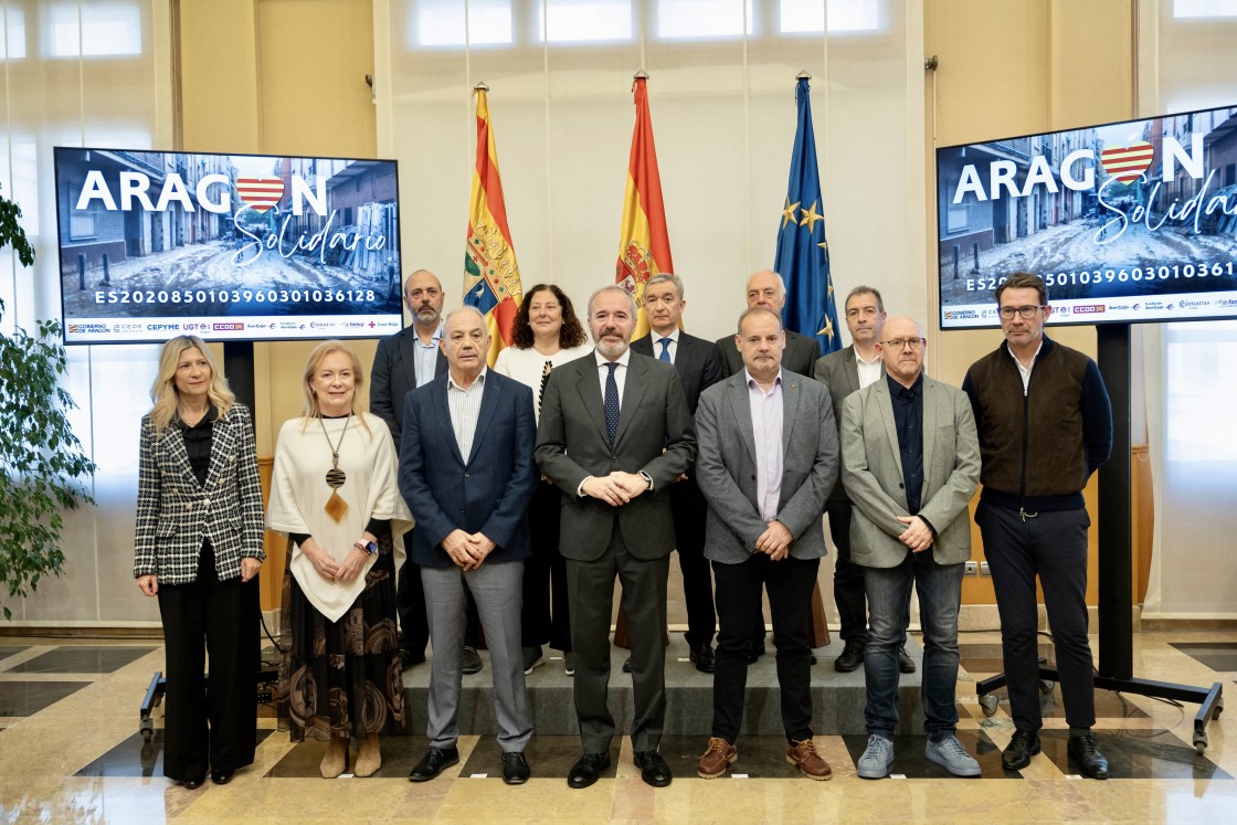 Aragón lanza una plataforma para la reconstrucción de Valencia que suma ya un millón de euros comprometidos