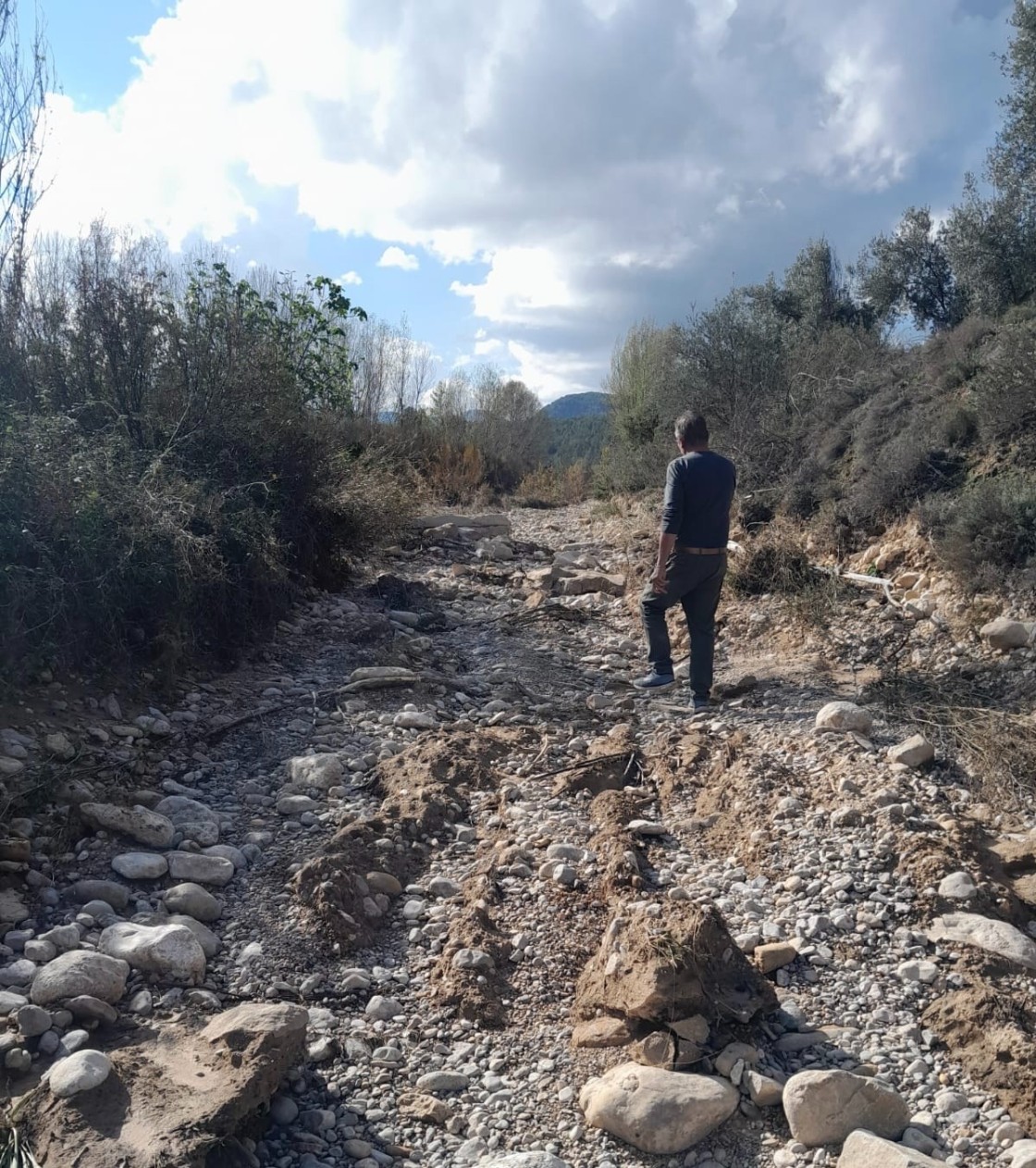 La dana deja intransitables numerosos caminos en  la comarca del Matarraña