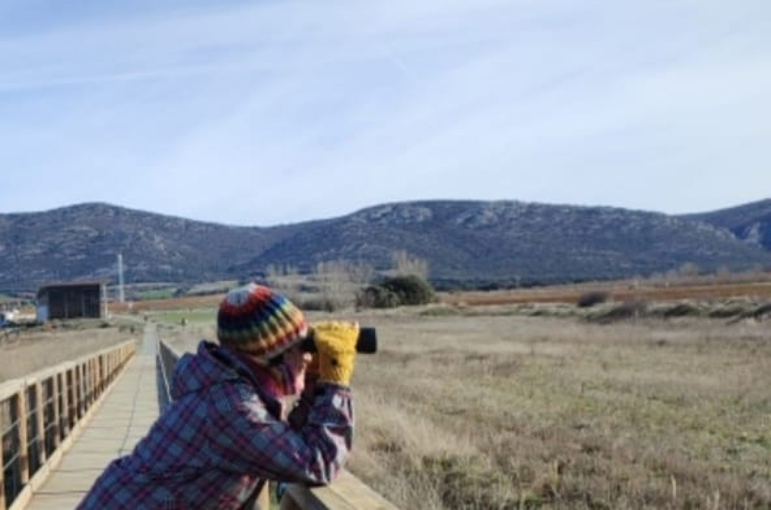 Pilar Domené, escritora: la embajadora turolense de la Laguna de Gallocanta y la migración de las grullas