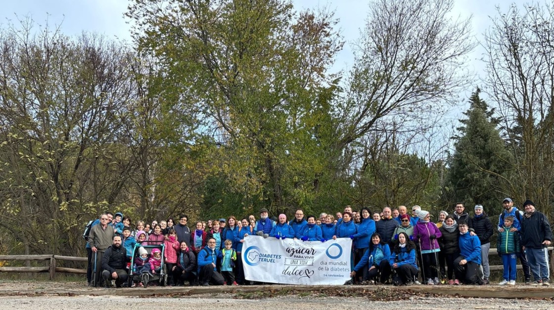 La caminata de Diabetes Teruel reúne a 85 personas en Teruel y 150 en Valmuel