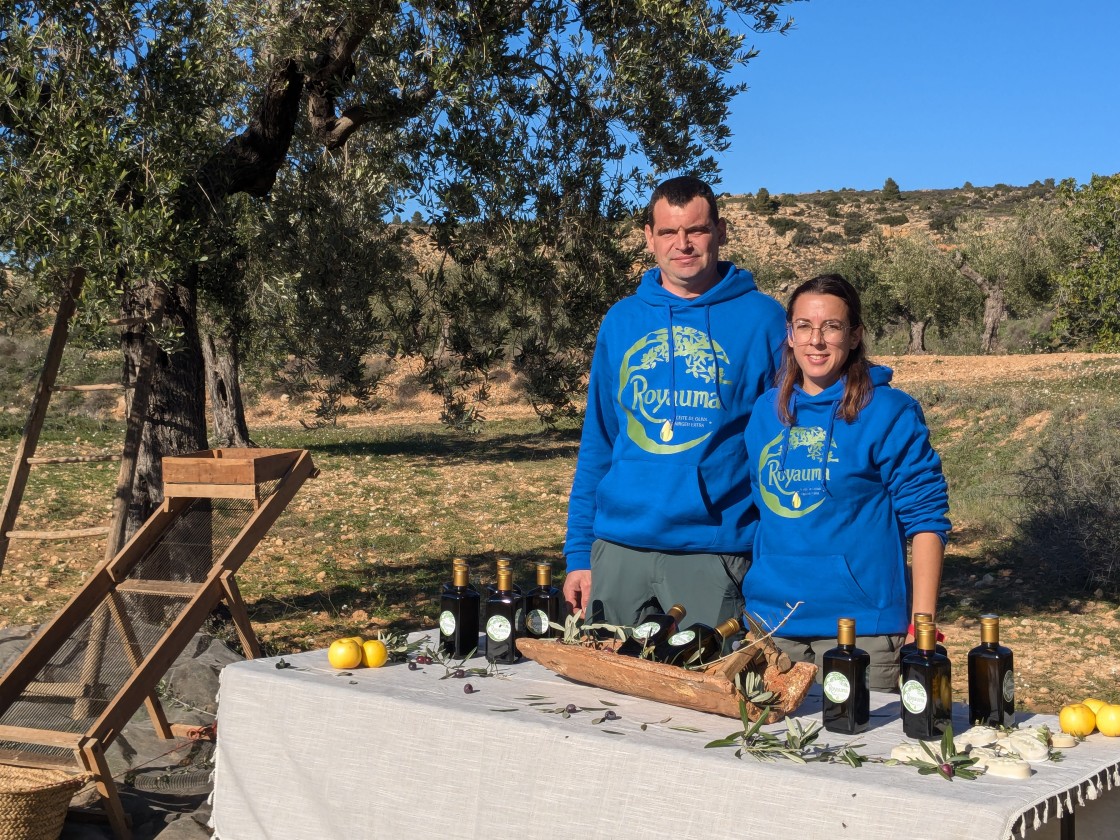 Javier Gracia y Marta Blesa, agricultores olivareros de Alloza: “La oliva royal sólo está en Alloza en todo el Bajo Aragón y por eso nuestro aceite es único”