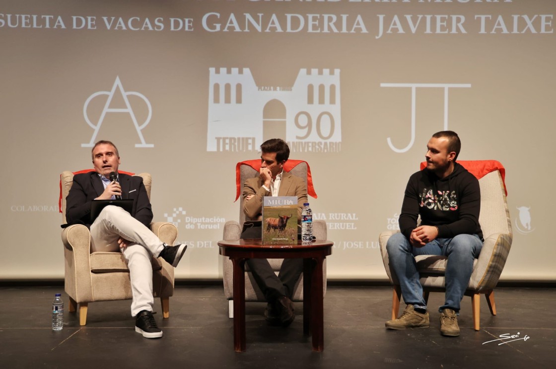 Diago, Pinar y Taixe, en la presentación del Miura de El Ruedo