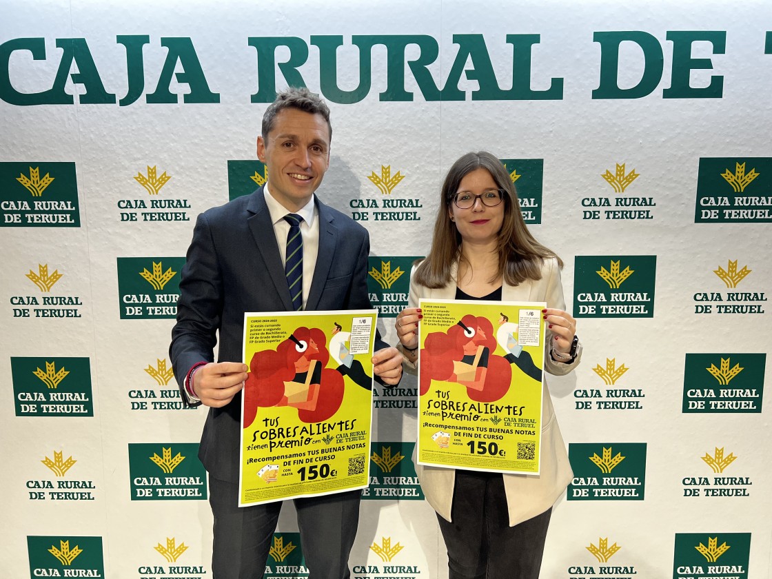 Caja Rural de Teruel recompensará con hasta 150 euros los sobresalientes obtenidos por los alumnos de Bachillerato y Formación Profesional