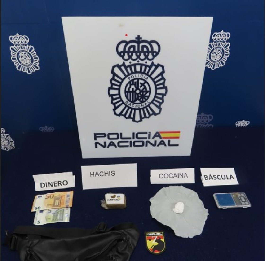 La Policía detiene en Teruel a una persona con 16 gramos de cocaína y 76 gramos de hachís