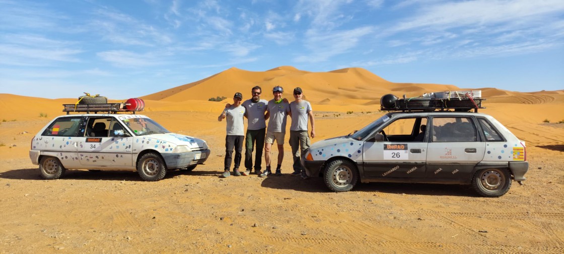 Cuatro amigos de Valderrobres, 4.500 kilómetros y una odisea solidaria en el Sáhara