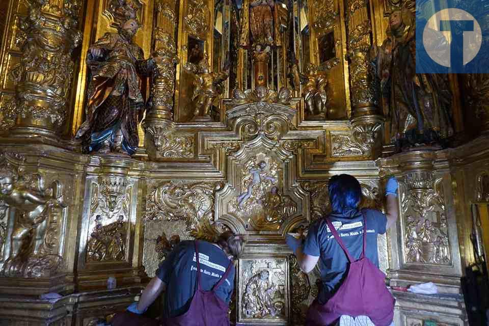 La restauración del retablo del Pilar  de Albarracín, a punto de concluir