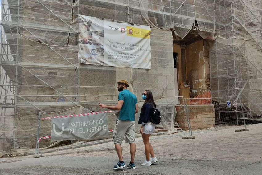 Las obras de consolidación de la iglesia de San Miguel se prolongarán hasta mediados de febrero