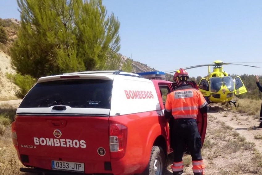 Un herido grave al caer su vehículo a un barranco entre Abenfigo y Castellote