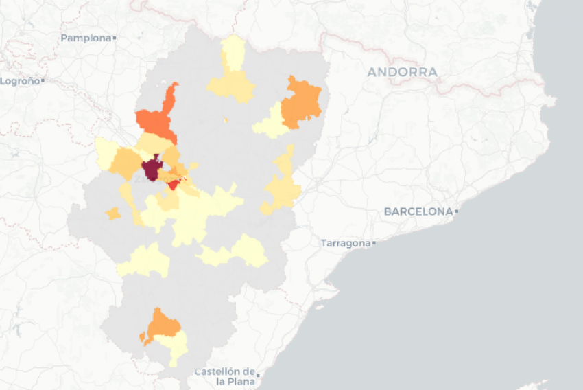 La provincia de Teruel notifica ocho casos de covid, cinco de ellos en la capital