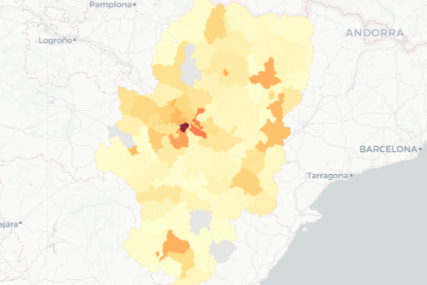 La provincia de Teruel notifica 326 de covid, 129 menos que hace una semana y 74 menos que el día anterior