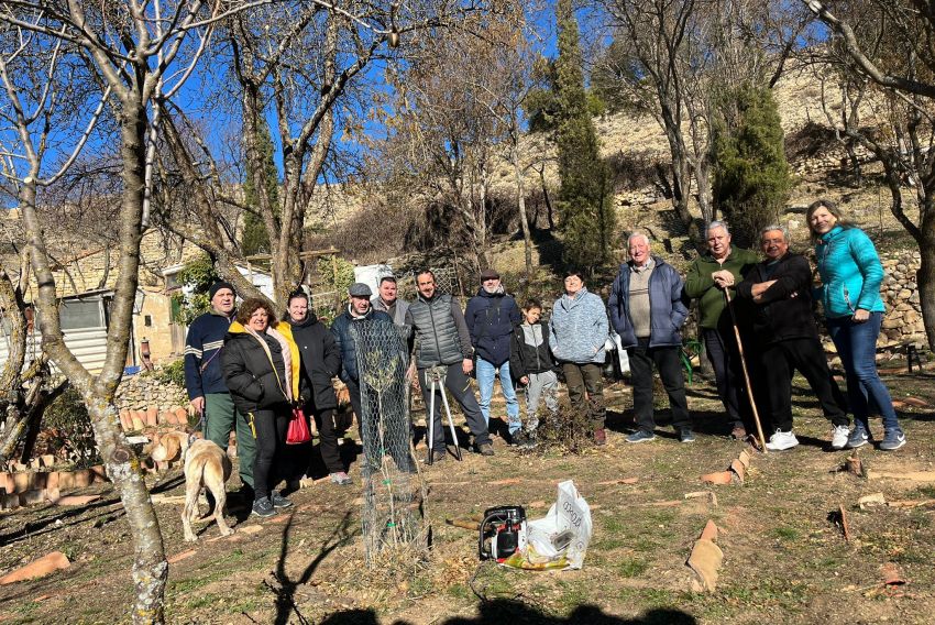 Éxito de participación en los talleres de escamonda de chopos en Bueña